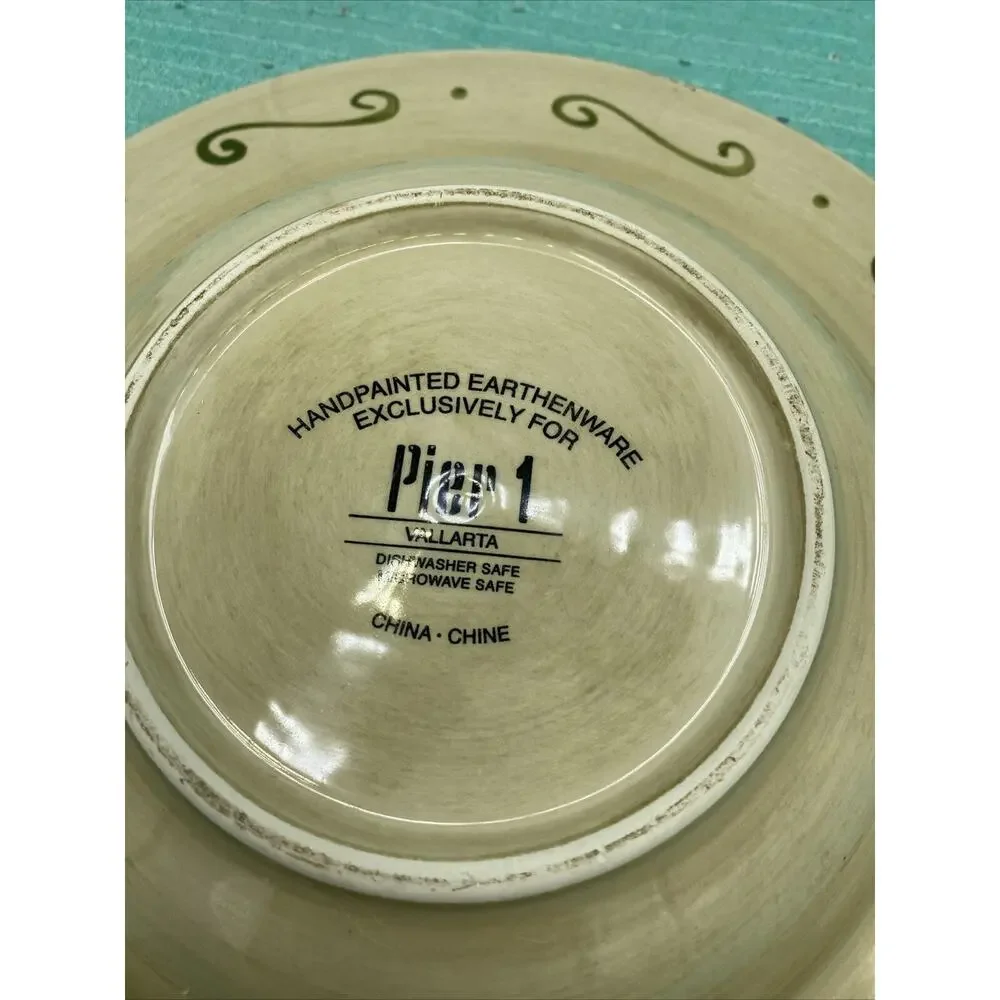 Serving Bowl Pier 1 Vallarta 10 1/2 Inch Red Gold Dinnerware